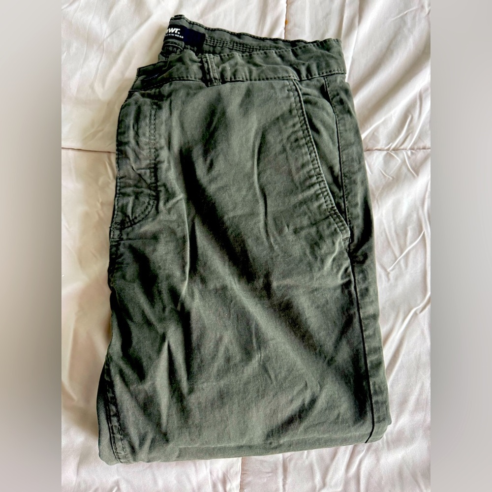 Zara Olive Green Denim Trousers